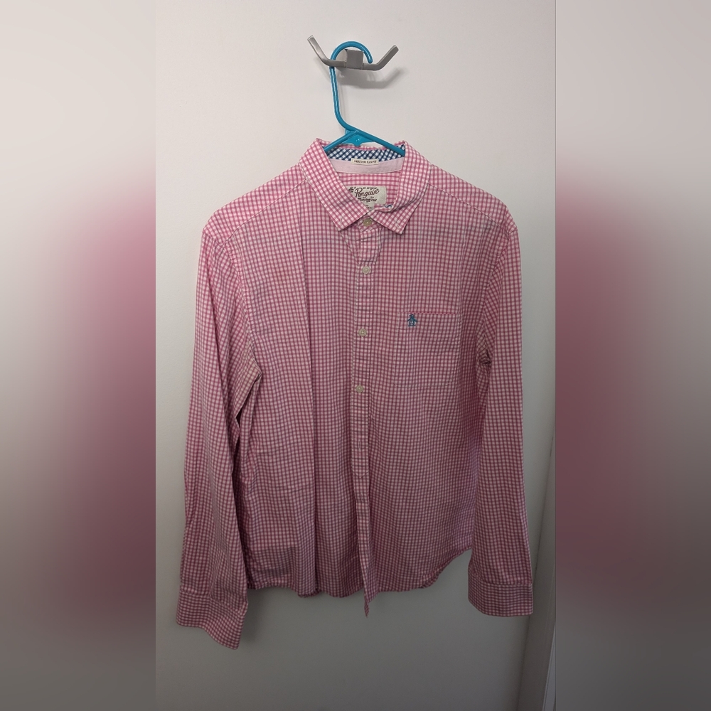 Original Penguin by Munsingwear Pink Gingham Long Sleeved Shirt